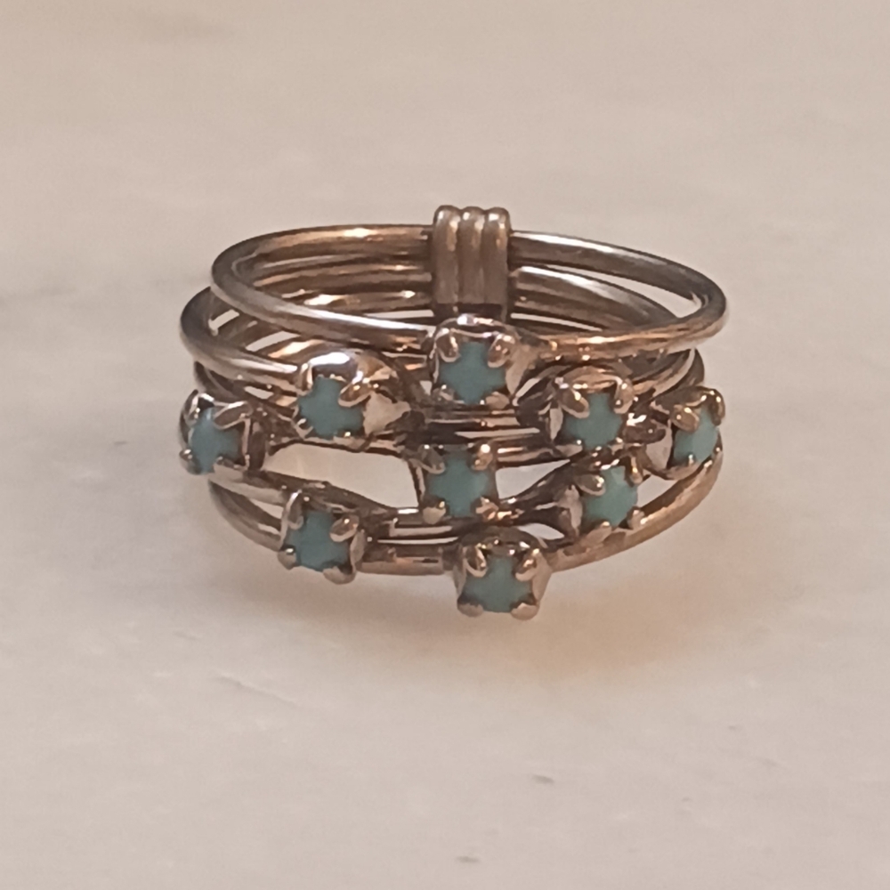 Turquoise Stacked Ring - Picture 2 of 4